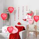 2 x 30 Pcs 12 Inch Valentine's Day Inflatable Heart Outdoor Decorations with Romantic Love Quotes, Reusable Latex Balloons for Yard Decors Wedding Anniversary Party