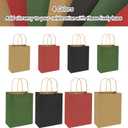2 x KWZESLE Kraft Paper Gift Bags with Handles, 4 Assorted Colors (Red/Green/Black/Kraft) Party Favor Bags for Wedding, Christmas, Birthday (Multicolored, 3.15 * 6.3 * 8.6in)