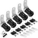 4 Pack Cabinet Lock with Keys, 1" RV Storage Locks Keyed Alike, RV Locks for Storage Door, Camper Toolbox RV Cam Locks with Manual(Black, 4Pack, 1 Inch)