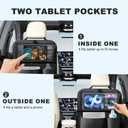 2Pack Car Backseat Organizer with Foldable Table Tray,6 Storage Pockets Car Storage Organizer with Tablet Holder,Car Seat Back Protectors Kick Mats Travel Accessories (Black)
