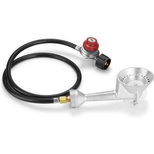 High Pressure Cast-Iron Propane Burner Head, Propane Cooking Burner with 20 PSI Adjustable High Pressure Propane Regulator with Hose and Brass Fitting, Quemadores De Gas propano for Outdoor Cooking