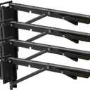 12 Inch Double Fittings E Track Shelf Bracket - Durable Hinged Collapsible Table Brackets - 4 Pack Black Powder Coating E-Track Accessories for etrack Workbench Shelves