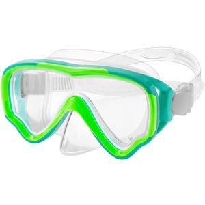 Kids Snorkel Gear Diving Mask Anti-Fog and Anti-Leak Swim Goggles Snorkeling Glasses Durable Tempered Glass Mask for Children 4 - 14 Age (Clear Green (PC Lens))