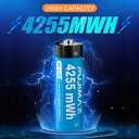 PUJIMAX 4pack of AA Batteries Combo Set,Rechargeable Lithium AA Batteries 1500 Cycles 1.5V 4255mWh*2 with 2 3000mWh with 4Bay Charger 1.5H Fast Charge