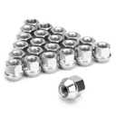 12mmx1.5 Zinc Aftermarket Wheel Lug Nuts, 20 Pcs M12x1.5 Open End Cone Seat Bulge Acorn One-Piece lugnuts 0.83(21mm) Long 3/4(19mm) Hex, Sliver