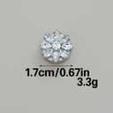 Jerler 6 Pcs 17mm Sliver Rhinestone Button Covers Crystal Embellishments Sew on Clothing DIY, Silver Crystal Detachable Decorative Clips (Silver Button-2, Medium)