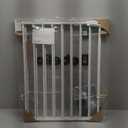 Babelio Baby Gate for Stairs, Kitchen & Doorways, 26-43" W 28" H No Bottom Bar| Easy Installation| One-Handed Operation| Auto-Close| Hardware Mount (Drill Needed) Safety Dog/Pet Gate Indoor (White)