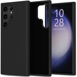 bemal for Samsung Galaxy S25 Ultra Case - Smooth Silky Liquid Silicone - Slim Fit Soft Microfiber Lining - Designed for Women and Girls - Shockproof Protective Phone Cover 6.8"- Black