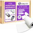 Thermal Paper Roll 2 1/4 x 55 for Verifone Vx520 Ingenico ICT220 ICT250 FD400 (20 rolls)