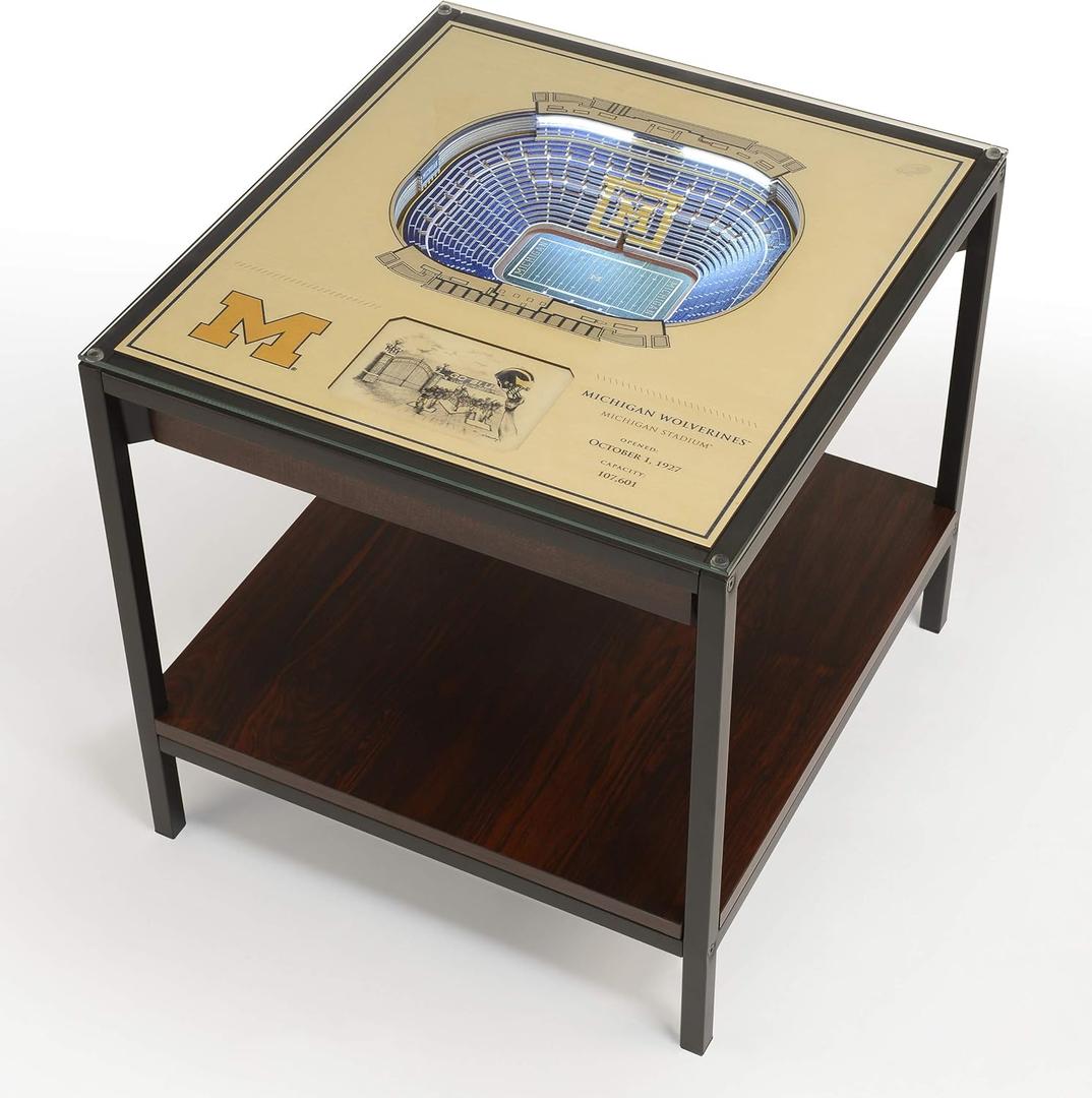 YouTheFan NCAA 25-Layer StadiumView Lighted End Table