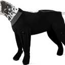 ROZKITCH Dog Surgical Recovery Suit, Soft Onesie for Surgery with Legs Neuter, Long Sleeve for Post-Operative Wounds, Prevent Licking & Shedding for Large Dogs (Male/Female) 4-Leg Black XL