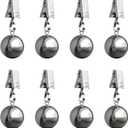 8 x 8 Pack Heavy Duty Tablecloth Weights, Rust Proof Stainless Steel Balls with Clips, Weights for Curtain, Outdoor Picnic Table, Flags