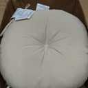 Bistro Chair Cushions 15 inch, Set of 2, Tufted Round Chair Cushions with Ties,15"x15"x4", Water Resistant Round Seat Cushion for Barstool Chairs, Patio Garden Kitchen Outdoor Furniture(Antique Beige)