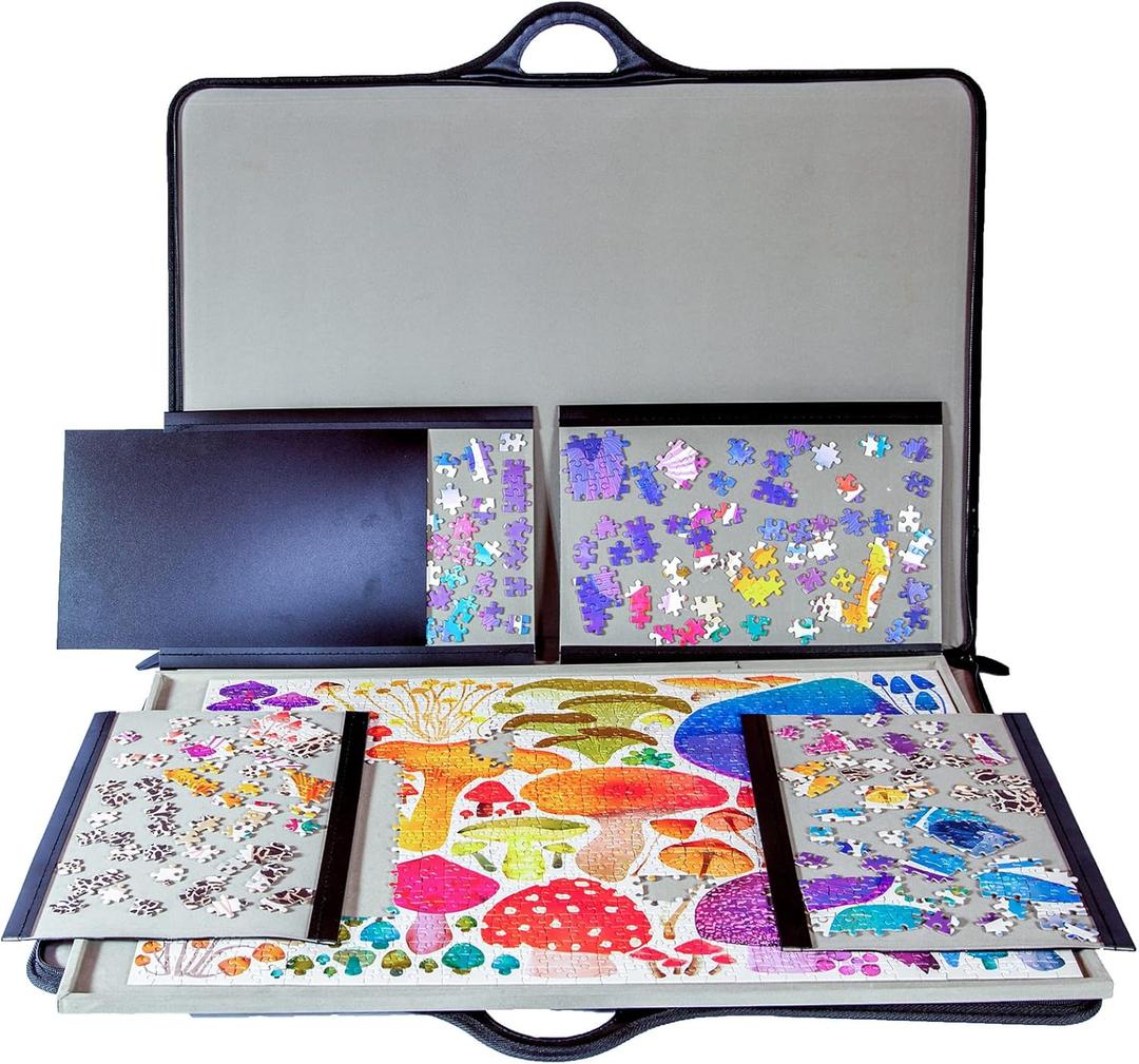 Jigthings  Jigsort 1000  Jigsaw Puzzle Board with Carry Case for Puzzles up to 29.5" x 20.5". Saves and Stores Most 1000 Piece Puzzles