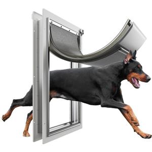 Extra Large Dog Door for Exterior Door, Up to 220 lbs, Doggy Door with 3 Flaps Opening 13.4" x 23.1", Aluminum Frame, Metal Closing Panel and Lock, XL Dog Door for Exterior Doors