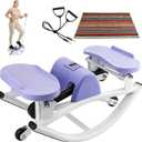 Rock Stepper, Side to Side Rocker Machine, Steppers for Exercise at Home, U-Shaped Rock Stepper Machine with Digital Display & Resistance Bands250 LBS Loading Capacity Exercise Equipment