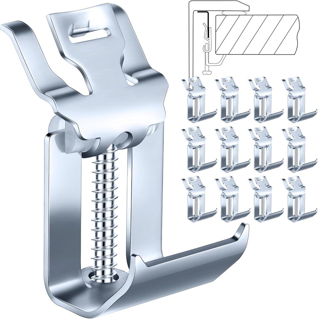 Dreyoo Sink Clips for Kitchen Sink Installation, 12 Pack Heavy Duty Sinks Mounting Clips for Top Mount & Drop In Sinks, Upgraded Adjustable Brackets Fit 1-1/4 inch Countertop Thickness