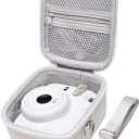 LTGEM Case Compatible with Fujifilm Instax Mini 12/11 / 10/9 / 8/7 / 7+ Instant Camera and FUJIFILM Instax Mini Instant Flim with Shoulder Strap, White(Case Only)