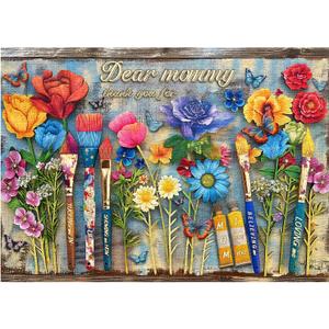 Flower Puzzles for Adults 1000 Pieces, Mothers Day Colorful Flowers Jigsaw Puzzle, Challenging Floral Art Painting Puzzles as Home Decor