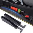 2PCS Universal Car Seat Gap Filler, Durable & Easy Install, No-Drop Seat Side Gap Seam Filler Organizer to Fill the Gap Space Between the Console and Seats, with Phone Holder for Car, SUV, Truck