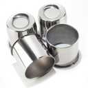 4Pcs 5.15" Push Through Wheel Center Caps Stainless Trailer Hub Cap for Truck SUV RV Wheel Rim, Combination of 2 Closed Curved and 2 Open Ended Wheel Hub Covers (Fit 5.15" Bore Chrome)