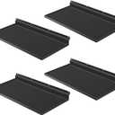 PEKGRIL 17X8 Inch Large Slatwall Shelves Set of 4, Metal Slat Wall Shelves Accessories, Flat Display Shelves for Slat, Metal Retail Display for Storage and Organization, Black