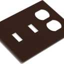 Coffee Brown 3 Gang 2 Toggle 1 Duplex Combination Light Switch Plate Decorative Triple Toggle Wall Plate Cover Electrical Faceplate Switch Face Plate