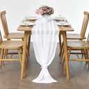 2 Pack 10Ft White Chiffon Table Runner Sheer 29x120 Inch for Romantic Wedding Decor Bridal & Baby Shower Birthday Rustic Party Decoration