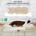 Comfort Expression Orthopedic Dog Bed for Extra Large Dogs 42x30 Inch, Waterproof Supportive Egg Crate Foam XL Pet Bed with Removable Bolsters, Dog Couch with Washable Cover & Non-Slip Bottom, Beige