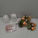 3 Pcs Mason Jar Centerpiece Table Decorations for Dining Table Decor Farmhouse Coffee Table Decor with Wood Tray and Led Light Table Centerpieces for Dining room Kitchen Living Bathroom,Orange