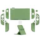 PlayVital Hard Case for Nintendo Switch 2 with Extra Stand & Thumb Grip Caps | Split Design, Dockable Protective Full-Body Shell Cover for Nintendo Switch 2 | Solid Color Series, Matcha Green