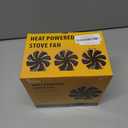 VODA Wood Stove Fan Heat Powered Fireplace Fans Non Electric, Heat Activated Thermal Fan for Wood Burning Stove/Log Burner, Stove Accessories Thermometer