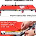 BIG RED 2-Piece Rolling Garage/Shop Creeper: 36" Padded Mechanic Cart with Headrest and 6 Casters, Red