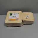 Raj Palm Leaf Plates Disposable Bamboo Plates 10 Inch & 7 Inch Square Bulk Party Pack (50 Pc) Compostable and Biodegradable - Better than Plastic & Paper Plate for Lunch, Birthday, Camping