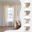 PORTRES Gold Heavy Duty Curtain Rods for Windows 66 to 120 Inches Adjustable Length 1" Diameter Brass Curtain Rod with Modern Decorative Finials for Outdoor Bedroom Kitchen Living Room