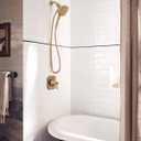 Moen Ronan Bronzed Gold Single-Handle Modern Shower Faucet with Square Handheld Rain Shower Spray Head Featuring Magnetix, Valve Included, 82023BZG