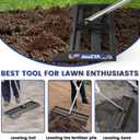 Lawn Leveling Rake 45x10 inch, Leve Lawn Tool with Stainless Steel, Lawn Leveler 27-80" Adjustable Handle, Yard Leveling Rake Heavy-Duty for Garden, Golf Course, and Farm