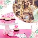 Eaasty 150 Pcs Baby Shower Seed Packet Baby in Bloom Pink Floral Accents and Greenery Self Adhesive Seed Packets Pink Seed Packets for Guests Pink Floral Seed Packets for Baby Shower, Seed Not Include