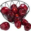 Toopify 16PCS Artificial Red Apples, Red Delicious Faux Apples, Plastic Fruit, Fake Lifelike Simulation Fruit for Home Kitchen Table Basket Decoration, 3.43" x 2.95"