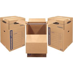 Bankers Box 3-Pack Tall Wardrobe Moving Boxes, 24" x 24" x 40"
