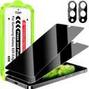 Esanik [2+2 Pack for Samsung Galaxy S25 Edge 6.7'' Privacy Screen Protector  Anti-Spy Tempered Glass & Camera Lens Cover, Military-Grade 9H Hardness, Anti-Scratch, Flawless Fit Tray