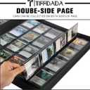 Premium Trading Card Binder,20 Pocket, Holds Up to 2000 Cards with Ringless 50 Double-Sided Sleeves, Label Design with a Pen, Side Loading Card Collection Album Folder with Zipper for TCG,Sports Cards