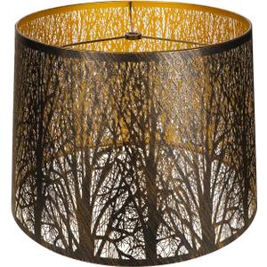 Large Metal Lampshade Forest Etching Forest Lamp Shade Pattern 12'' Top  14'' Bottom  10" Height Fits For Table Lamps and Floor Lamps Spider Fitter (Gold)