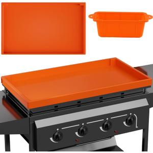 36" Silicone Griddle Mat for Blackstone, Heavy Duty Food Grade Silicone Around Grill Mat, 36 Inch Blackstone Griddle Cover, Upgraded Edge-Full Cover, with One Grease Cup, Suitable for All 36" Grill