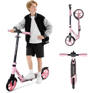 Nattork Kick Scooter for Kids 6+ Years Teens Adults - 220LB Weight Capacity, Front Shock Absorber and Adjustable Handlebar - Smooth Ride with 8" Sturdy Wheels, Ideal for Outdoor Sports