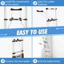 20.3 FT Telescoping Ladder with Stabilizers, Adjustable Multi-Purpose Collapsible Extension with Hooks & Wheels, Heavy Duty 330 lbs Max Capacity, Ideal for Home and Outdoor Work,Black