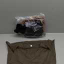 Velvelhall 3 Pack Women's 3/ 4 Sleeve Oversized T-Shirts V Neck Comfy Casual Tunic Tops Knit Side Basic Split Loose Fit Tees (Small, Black, Army Green, Coffee)