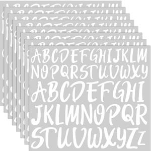 TaoBary 416 Pcs White Letter Stickers, 8 Sheets Cursive Alphabet Stickers, 2''& 3'', 2 Size Waterproof Vinyl Self-Adhesive Letter, Decor for Graduation Cap Scrapbook DIY Craft Mailbox Water Bottle