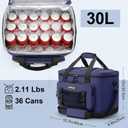 Hulongo Insulated Foldable Collapsible Cooler Bag Soft Sided Cooler for Picnic, Camping, Grocery Shopping, Beach, 30L