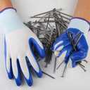 Women's Enhanced Type Nitrile Coated Work Gloves, Multi-purpose Safety Protective Gloves (Blue-25 Pcs)